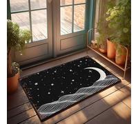 LOP Summer Rug Whispering Waves Under A Starlit Crescent Moon Doormat Funny Front Door Mat Outdoor Doormat Funny(65X90CM)