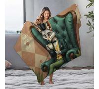 LOP Travel Blanket A Dapper Fox In Top Hat Sipping Tea Flannel Blanket Ashtray Blankets(127x100cm)