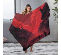 LOP Travel Blanket A Mysterious Gathering Under A Fiery Sky Flannel Blanket Big Blanket Plush Blanket(125x150cm)