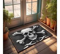LOP Vintage Bar Decor Skull And Crossbones: The Ultimate Symbol Of Danger Doormat Funny Bedroom Decor Outside Fall Decor(65X90CM)