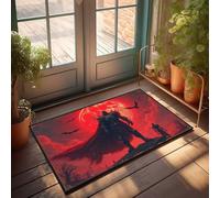 LOP Vintage Decor A Dark Knight Stands Before A Blood Moon Doormat Playroom Furniture Holiday Rug(40X60CM)