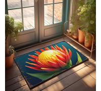 LOP Welcome-Ish Front Door Sign Radiant Bloom: A Vibrant Floral Painting Doormat Spring Door Mat Outdoor Door Mats Outdoor Large(65X90CM)