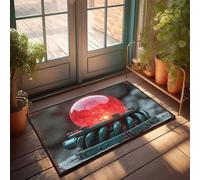 LOP Welcome-Ish Front Door Sign Steampunk Red Orb With Twisted Metal Base Doormat Spring Door Mat Outdoor Door Mats Outdoor Large(50X80CM)