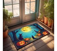 LOP Welcome Mat For Front Door Outside Halloween Night: Witches, Cats, And Jack-O'-Lanterns Under A Full Doormat Funny Office Decor Summer Welcome Mat(50X80CM)