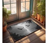 LOP Welcome Mat Outdoor Funny Silhouettes Of Birds Amidst A Stormy Coastal Lightning Display Doormat Stuff For Your Room Outside Decor(65X90CM)
