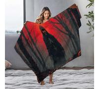 LOP Yellow Throw Blanket Darkness Reigns: The Grim Reaper'S Haunting Forest Flannel Blanket Warming Blanket White Blanket(125x150cm)