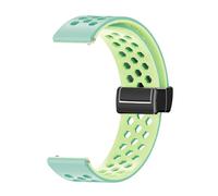 LOPAKACTAG 12mm 16mm 18mm 20mm 22mm Silicone Breathable Watch Band For Hexagonal Holes Magnetic Buckle Strap Smart Accessories(Cyan Yellow,16mm)