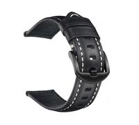 LOPAKACTAG 18 20 22 24 26mm Quick Release Handmade Vintage Oil Waxed Head Layer Cowhide Leather Watch Band Straps Bracelet(Black,22mm)