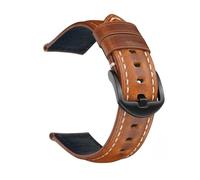 LOPAKACTAG 18 20 22 24 26mm Quick Release Handmade Vintage Oil Waxed Head Layer Cowhide Leather Watch Band Straps Bracelet(Light Brown,24mm)