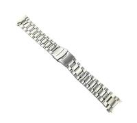 LOPAKACTAG 18 20 22 24mm 304L Solid Stainless Steel Watch Strap Double Press Metal Buckle Bracelet Accessories With Tool(Silver,18mm)