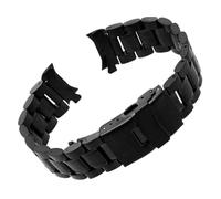 LOPAKACTAG 18 20 22 24mm 304L Solid Stainless Steel Watch Strap Double Press Metal Buckle Bracelet Accessories With Tool(Black,22mm)
