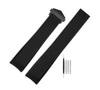 LOPAKACTAG 22mm Rubber Waterproof Watchband For TAG HEUER AQUARACER 300 WAY201B Silicone Strap Men Bracelet Folding Buckle Watch(Black-black buckle)