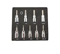 LOPAKACTAG 3/8 Inch Hex Bit Socket Set Sturdy Allen Key Sockets Professional 3/8inch Drive Drill Metric Tools Kit Durable Impact(Hexagonal Set)