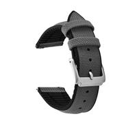 LOPAKACTAG Backside Silicone Watch Straps 18-19-20-21-22mm Nylon Band Quick Release Replacement Sport Strap For Seiko Citizen Watches(Black Gray,18mm)