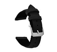 LOPAKACTAG Backside Silicone Watch Straps 18-19-20-21-22mm Nylon Band Quick Release Replacement Sport Strap For Seiko Citizen Watches(Black Black,20mm)
