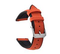 LOPAKACTAG Backside Silicone Watch Straps 18-19-20-21-22mm Nylon Band Quick Release Replacement Sport Strap For Seiko Citizen Watches(Black Orange,18mm)