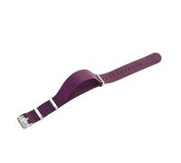 LOPAKACTAG Elastic Nylon Watchbands Diving Retro Dark Blue Black Red For Seiko Universal Men Silvery Buckle Watch Strap(Purple-Steel,22mm)