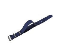 LOPAKACTAG Elastic Nylon Watchbands Diving Retro Dark Blue Black Red For Seiko Universal Men Silvery Buckle Watch Strap(Blue-Black,18mm)