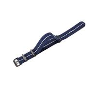 LOPAKACTAG Elastic Nylon Watchbands Diving Retro Dark Blue Black Red For Seiko Universal Men Silvery Buckle Watch Strap(Blue White-Black,22mm)