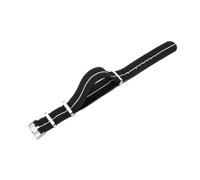 LOPAKACTAG Elastic Nylon Watchbands Diving Retro Dark Blue Black Red For Seiko Universal Men Silvery Buckle Watch Strap(Black White-Steel,18mm)