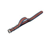 LOPAKACTAG Elastic Nylon Watchbands Diving Retro Dark Blue Black Red For Seiko Universal Men Silvery Buckle Watch Strap(Rainbow-Black,20mm)