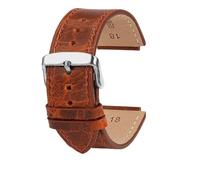 LOPAKACTAG For Casio Small Square Leather Strap A158/AE159/AE1200/AE1300/AE1000 W-216Hmodified Retro Convex Mouth Cowhide Wristband 18mm(Brown-silver)