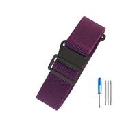 LOPAKACTAG For Tudor Black Bay Small Red Flowers For Bronze Series Elastic Breathable Canvas Nylon Parachute Watch Strap 18 20 22mm(Purple-Black,20mm)