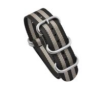 LOPAKACTAG Heavy Duty Nylon Strap 20mm 22mm Woven Fabric Watchband Stainless Steel Ring Buckle Men Replacement Belt Band For Casio(Black grey,20mm)