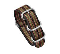 LOPAKACTAG Heavy Duty Nylon Strap 20mm 22mm Woven Fabric Watchband Stainless Steel Ring Buckle Men Replacement Belt Band For Casio(Black red green,20mm)