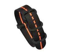 LOPAKACTAG Heavy Duty Nylon Strap 20mm 22mm Woven Fabric Watchband Stainless Steel Ring Buckle Men Replacement Belt Band For Casio(Black orange 02,20mm)