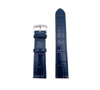 LOPAKACTAG Leather Strap, Cowhide Soft And Breathable, Suitable For CARTIE Watch Band For Tank/For solo/For Santos/For Round(Blue-silver,19mm)