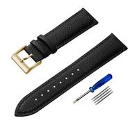 LOPAKACTAG Leather Watch Band 12/14/16/18/19/20/21/22/24 Mm Strap For Man Women Wrist Watchband + Tool(Black 2,22mm)