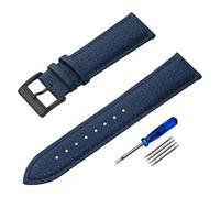 LOPAKACTAG Leather Watch Band 12/14/16/18/19/20/21/22/24 Mm Strap For Man Women Wrist Watchband + Tool(Dark Blue 4,14mm)