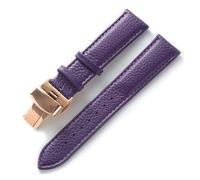 LOPAKACTAG Leather Watch With Green Soft Cowhide Men's And Women's Accessories Substitute For Longines For Tissot For Dw Strap(Violet Rose Buckle,16)