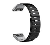 LOPAKACTAG Magnetic Loop For Garmin Watch Bands Fenix 5/5Plus 6/6Pro/6X Silicone Strap Forerunner 970/745/935/965 Replace The Belt(Black and gray,26mm)