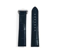 LOPAKACTAG Quick Release Bamboo Strip Pattern Leather Band For Omega Seamaster 300 Watch Strap 19mm 20mm 21mm 22mm Multi-Color Options(Blue,22mm,Black Buckle)