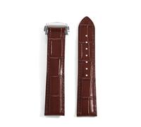 LOPAKACTAG Quick Release Bamboo Strip Pattern Leather Band For Omega Seamaster 300 Watch Strap 19mm 20mm 21mm 22mm Multi-Color Options(Brown,19mm,Black Buckle)