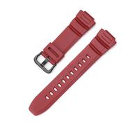 LOPAKACTAG Resin Strap For Casio G-Shock MCW-100H/110H W-S220 HDD-S100 WV-200 AE-2000/2100 TPU Silicone Waterproof Watch Bracelet Band 16mm(Matte dark red02)