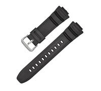 LOPAKACTAG Resin Strap For Casio G-Shock MCW-100H/110H W-S220 HDD-S100 WV-200 AE-2000/2100 TPU Silicone Waterproof Watch Bracelet Band 16mm(Black S)