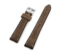 LOPAKACTAG Retro Wet Wax Canvas Watch Band 18mm 19mm 20mm 21mm 22mm Gray Blue Brown Green Denim Strap Replacement Watchbands(Dark brown,21MM_L-130 90MM)