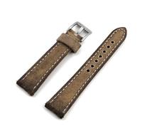 LOPAKACTAG Retro Wet Wax Canvas Watch Band 18mm 19mm 20mm 21mm 22mm Gray Blue Brown Green Denim Strap Replacement Watchbands(Brown,22MM_L-130 90MM)
