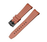 LOPAKACTAG Rubber Strap For Blancpain X Swatch Collaboration Stainless Steel Buckle 22mm Curved Interface Men Women Replace Watch Band Belt(Orange black)
