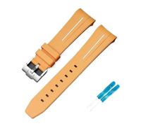 LOPAKACTAG Rubber Strap For Blancpain X Swatch Collaboration Stainless Steel Buckle 22mm Curved Interface Men Women Replace Watch Band Belt(Yellow white line)