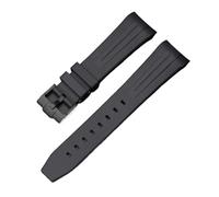 LOPAKACTAG Rubber Strap For Blancpain X Swatch Collaboration Stainless Steel Buckle 22mm Curved Interface Men Women Replace Watch Band Belt(Black black)