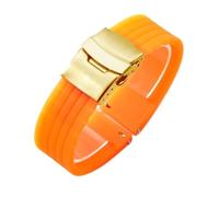 LOPAKACTAG Silicone Rubber Watch Strap Band Deployment Buckle 18mm 20mm For Seiko For Omega For Rolex For Replace The(Orange-gold,20mm)