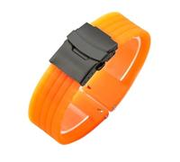 LOPAKACTAG Silicone Rubber Watch Strap Band Deployment Buckle 18mm 20mm For Seiko For Omega For Rolex For Replace The(Orange-black,18mm)