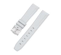 LOPAKACTAG Silicone Strap For Swatch X For Omega Moonswatch Stainless Steel Buckle Soft Waterproof Replace Watch Band(Light grey white)