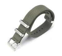 LOPAKACTAG Smooth Nylon Watch Band 20mm 22mm Wristband Single Pass Strap Adjustable 1.9mm Thickness Fabric(Army green,20mm)