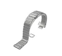 LOPAKACTAG Stainless Steel Slim Watch Band Accessories 12mm 14mm16mm 18mm 20mm 22mm Gold Silver Waterproof Butterfly Buckle Strap L4(Silver,20mm)