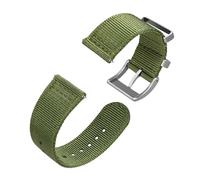 LOPAKACTAG Two Pieces Nylon Watch Strap,18mm 19mm 20mm 22mm 24mm Watchband,Replacement Band For Men, Silver Steel Buckle(Green,19mm)